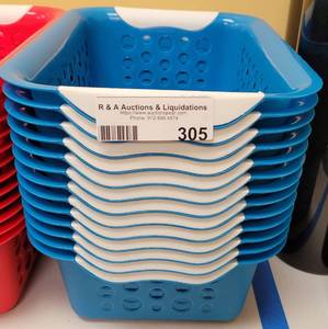 lot 305 image: (13) PLASTIC BASKETS IN COLOR SHOWN.