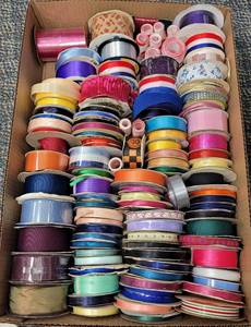 lot 335 image: LOT OF RIBBON IN ASSORTED STYLES AND SIZES AS SHOWN. NICE MIXED LOT