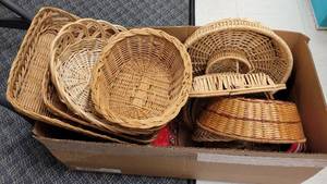 lot 348 image: LOT OF BASKETS IN ASSORTED STYLES AND SIZES AS SHOWN.