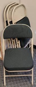 lot 367 image: (4) PADDED FOLDING CHAIRS WITH METAL FRAME AS SHOWN. SOLD 4 X THE MONEY