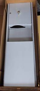 lot 255 image: NEW ASI 0469 STAINLESS STEEL TRADITIONAL PAPER TOWEL DISPENSER & WASTE RECEPTACLE IN BOX AS SHOWN.