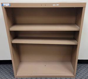 lot 272 image: HON 3-TIER METAL BOOKCASE AS SHOWN. APPROX. 3FT W x 12.75 D x 42 H.