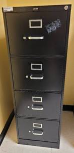 lot 280 image: HON 4-DRAWER METAL FILE CABINET AS SHOWN. APPROX. 18.25 W x 25 D x 52.25 H.