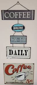 lot 400 image: COFFEE THEMED WALL SIGNAGE  DECOR AS SHOWN.