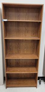 lot 435 image: 5-TIER BOOKCASE  SHELF IN STYLE SHOWN. APPROX. 30 W x 72 H x 12 D.