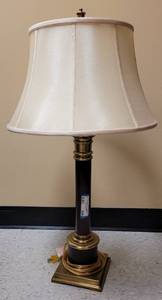 lot 558 image: TABLE LAMP WITH SHADE IN STYLE SHOWN. APPROX. 16 W x 32 H. ( WITH SHADE)