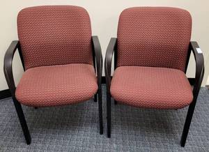 lot 574 image: (2) UPHOLSTERED CHAIRS IN STYLE SHOWN. APPROX. 24 W x 33.5 H x 24 D. SOLD 2 X THE MONEY
