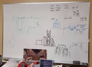 lot 575 image: DRY ERASE BOARD AS SHOWN. APPROX. 6 W x 4 H.