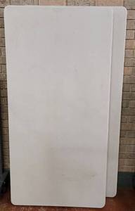 lot 591 image: (2) LIFETIME 5 FOOT FOLDING TABLES AS SHOWN. SOLD 2 X THE MONEY