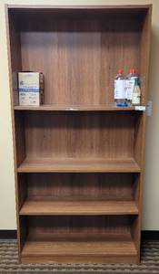 lot 667 image: 4-TIER BOOKCASE  SHELF IN STYLE SHOWN. APPROX. 36 W x 71 H x 12 D.