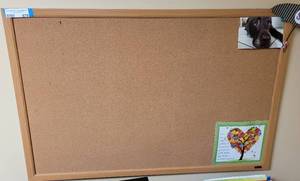 lot 679 image: CORK BULLETIN BOARD AS SHOWN. APPROX. 3FT W x 2 FT H.