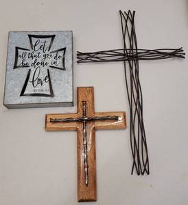 lot 681 image: LOT OF 3 CROSSES IN STYLES SHOWN.