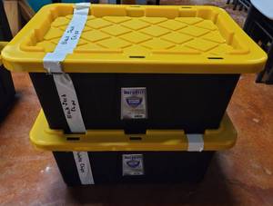 lot 708 image: (2) 15 GALLON DURABILT TOUGH BOXES AS SHOWN. SOLD 2 X THE MONEY