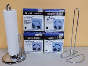 lot 743 image: LOT OF NAPKIN  PAPER TOWEL HOLDERS AS SHOWN.