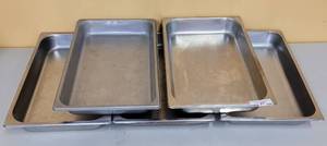 lot 760 image: (5) STAINLESS STEEL PANS IN SIZES SHOWN. SOLD 5 X THE MONEY
