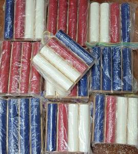 lot 764 image: (10) STACKS OF PLASTIC CASINO CHIPS WITH WOODEN RACKS AS SHOWN. SOLD 10 X THE MONEY