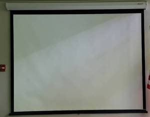lot 778 image: DA LITE 109 SCREEN MODEL C WITH CSR MANUAL WALLCEILING MOUNTED AS SHOWN.