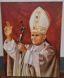 lot 795 image: CANVAS STYLE RELIGIOUS THEMED FRAME AS SHOWN. APPROX. 20 W x 26 H.