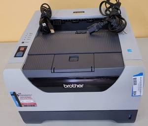 lot 804 image: BROTHER LASER PRINTER HL-5370DW WITH CABLES AS SHOWN.