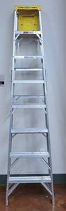 lot 831 image: WERNER MEDIUM DUTY  COMMERCIAL USE ALUMINUM 8 FT LADDER AS SHOWN.