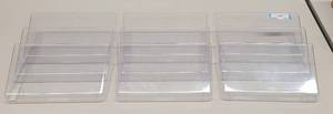 lot 832 image: WALL MOUNT CLEAR ACRYLIC DOCUMENT TRAYS AS SHOWN. SOLD 3 X THE MONEY