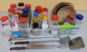 lot 762 image: PAM SPRAY, OILS, AND SPICES AS SHOWN.