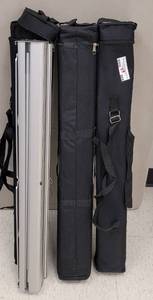 lot 868 image: (3) PORTABLE BANNER HOLDERS AS SHOWN.