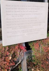 lot 896 image: THE BEATITUDES STONE-STYLE MONUMENT AS SHOWN. BUYER IS RESPONSIBLE FOR PROPER REMOVAL.