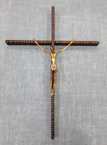 lot 885 image: METAL CRUCIFIX IN STYLE SHOWN. APPROX. 11.75 W x 16.25 H x 2.25 D.