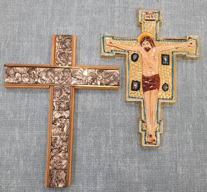 lot 888 image: (2) CRUCIFIXES IN STYLES SHOWN. ONE MADE IN ITALY. SOLD 2 X THE MONEY