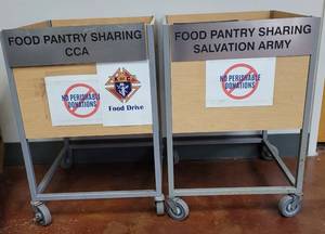 lot 900 image: (2) ROLLING WOODEN SQUARED BOXES WITH METAL FRAME AS SHOWN. EACH APPROX. 24 W x 24 D x 35 H. SOLD 2 X THE MONEY