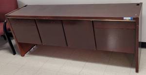 lot 568 image: WOODEN OFFICE CREDENZA IN STYLE SHOWN. CONTENTS NOT INCLUDED
