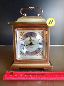 lot 11 image: SETH THOMAS BRASS DESK CLOCK - WORKS GREAT - EXCELLENT CONDITION