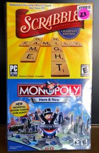 lot 23 image: NEWSEALED PC GAMES - MONOPOLY & SCRABBLE
