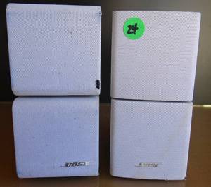 lot 24 image: Bose - Swiveling Double Cube Speakers (White) 2 STYLES