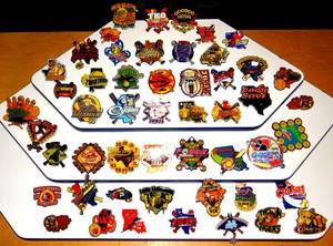 lot 102 image: AMAZING METAL COLLECTION OF BASEBALL PINS - AA & AAA LEVEL