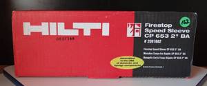 lot 162 image: HILTI FIRESTOP SLEEVE Speed Sleeve CP 653 2 BA #2008603 Fire Stop System - NEW IN BOX $$$