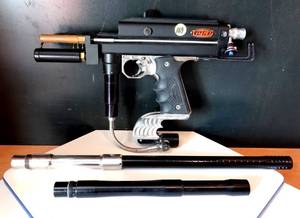 lot 169 image: WGB PAINTBALL GUN AND 2 SIZE BARRELS
