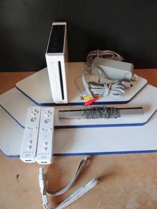 lot 196 image: Wii GAMING SYSTEM AS SHOWN WITH 2 CONTROLLERS CHARGERSENSOR BAR