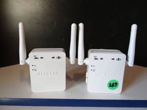 lot 209 image: PAIR - Netgear WN3000RPv2 Universal WiFi Wireless Network Range Extenders
