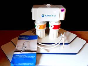 lot 242 image: AQUASANA 2-Stage Under Sink Water Filter, Oil Rubbed Bronze, 12 Year500 Gallon (AQ-5200) - APPEARS UNUSED
