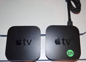 lot 270 image: APPLE TV STREAMING DEVICE MODEL A1469 (X2) ONE POWER CORD