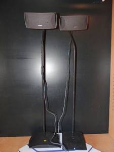 lot 302 image: Bose UFS-20 Series II Universal Floor Stands  & Speakers (for Bose 321 System)