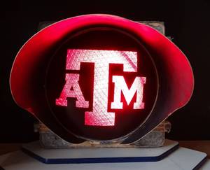 lot 307 image: UNIQUE TEXAS A & M LIGHT UP COMMERCIAL STOP LIGHT W PLUG IN POWER CORD