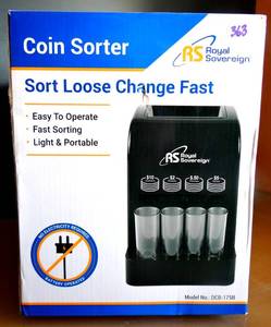 lot 363 image: Royal Sovereign DCB-175B 1 Row Battery-Operated Coin Sorter - NEW
