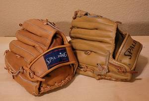 lot 50 image: (2) SPALDING GLOVES AS SHOWN. (SOLD 2 X THE MONEY)