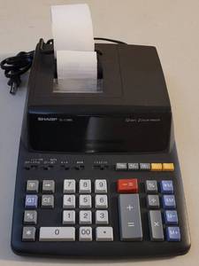 lot 60 image: SHARP EL-2196BL 12-DIGIT PRINTING CALCULATOR IN STYLE AS SHOWN.