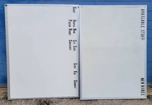 lot 99 image: TWO DRY ERASE WHITEBOARDS AS SHOWN.