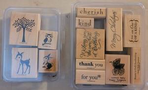 lot 144 image: STAMPIN UP RUBBER STAMPS IN STYLES AS SHOWN. (SOLD 2 X THE MONEY)