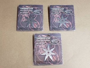 lot 175 image: Lot of 3 NEW Kentucky Cutlery Company Throwing Stars with Nylon Sheaths